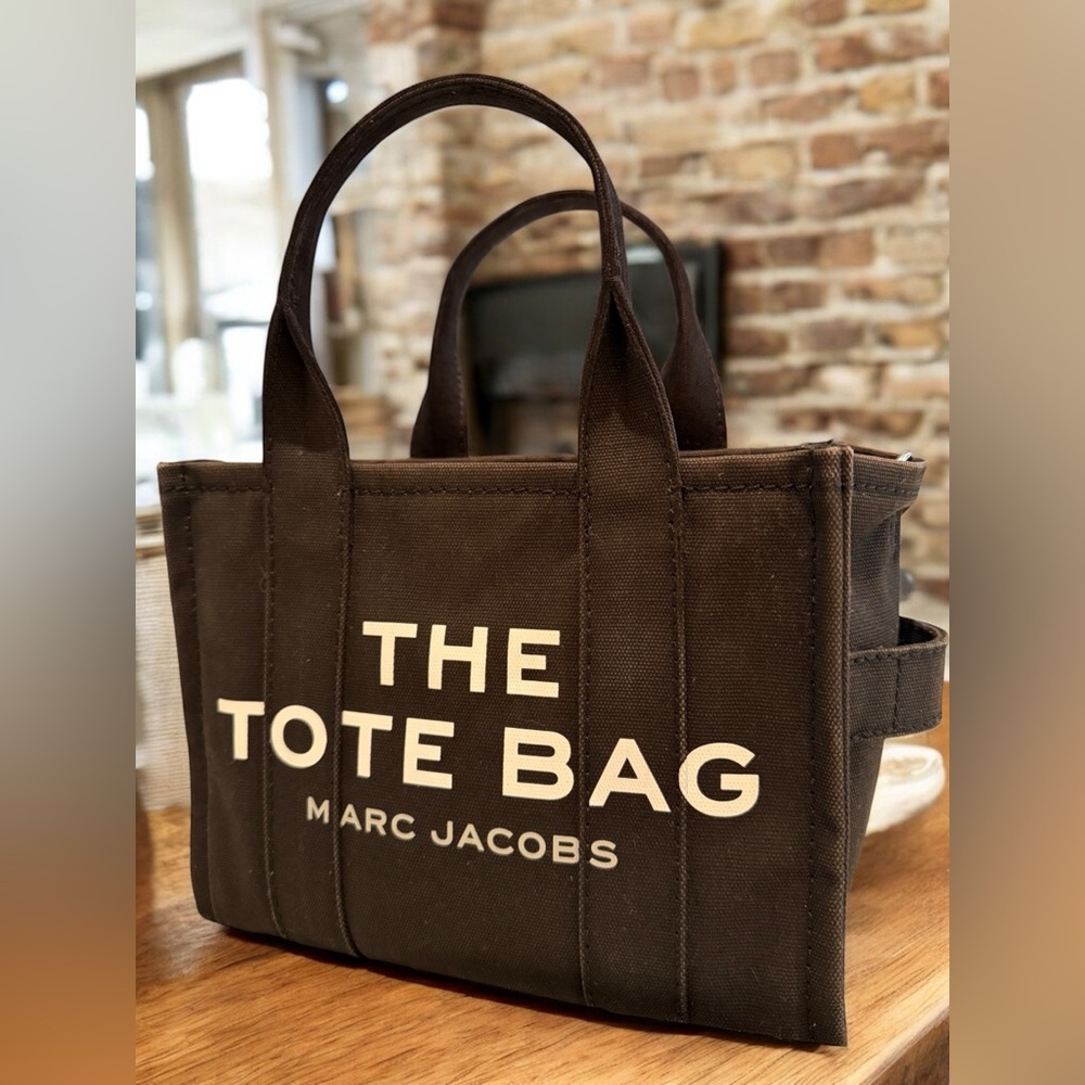Marc Jacobs “The Tote Bag” Canvas 10”x8” Tote w/original branded Crossbody Strap